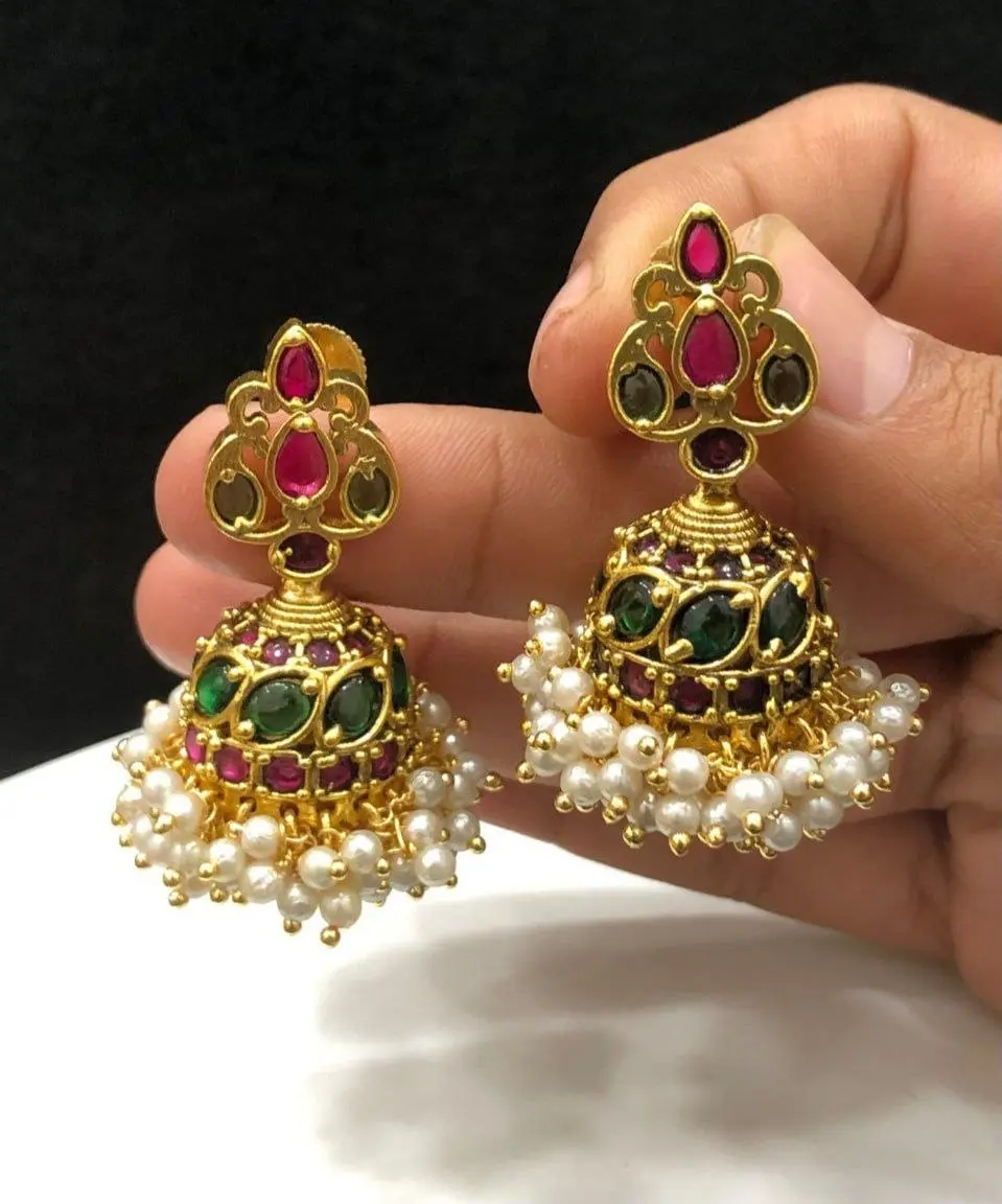 Kemp Stone Jhumkas